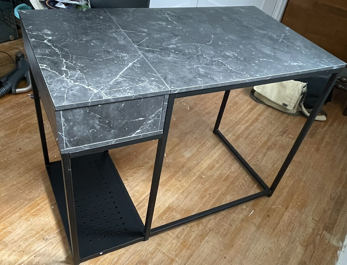 40” Home Office Computer Desk w/ Drawer - Black Marble Pattern image indicator(5)
