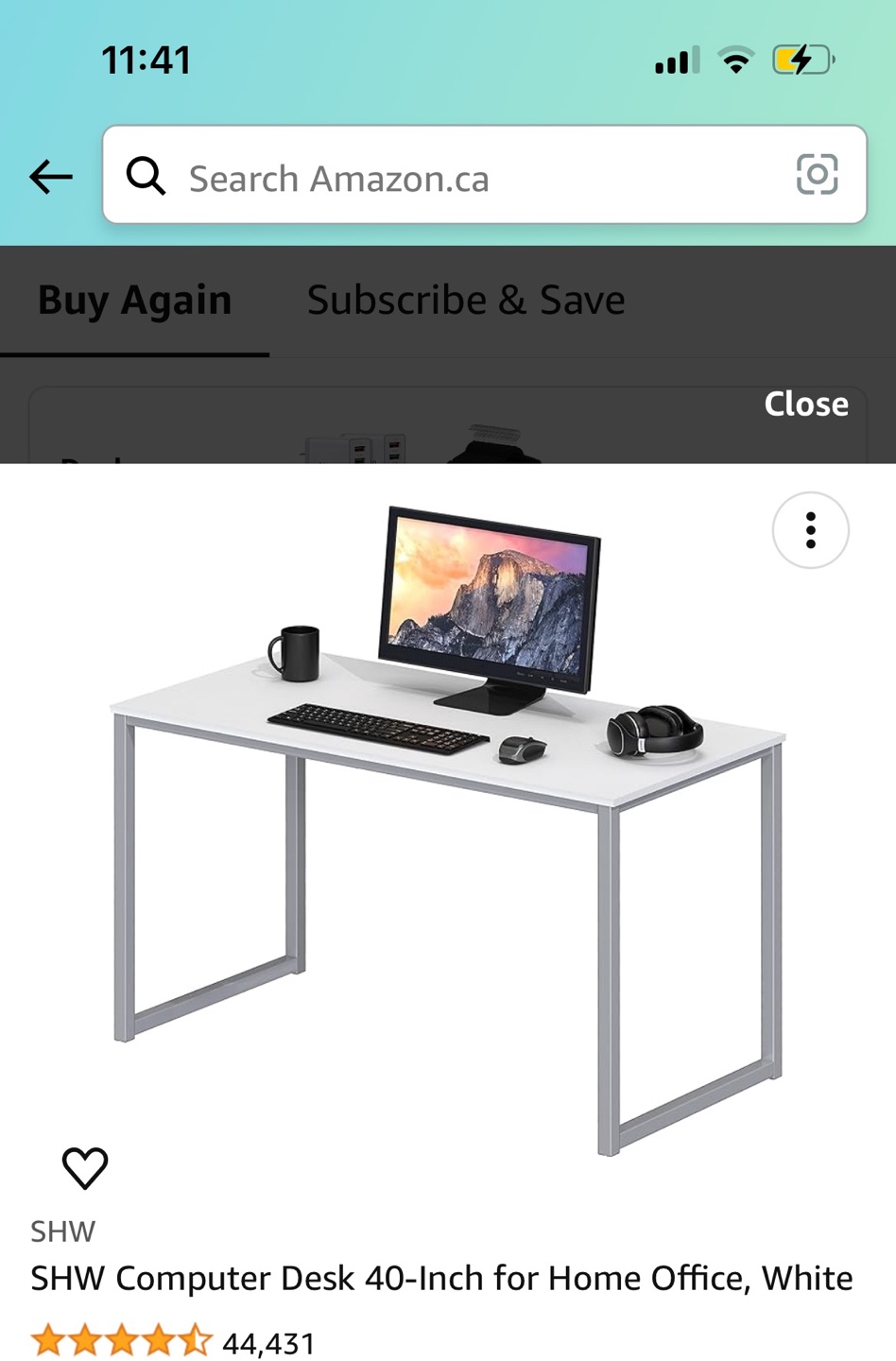 Amazon white computer desk - photo 2