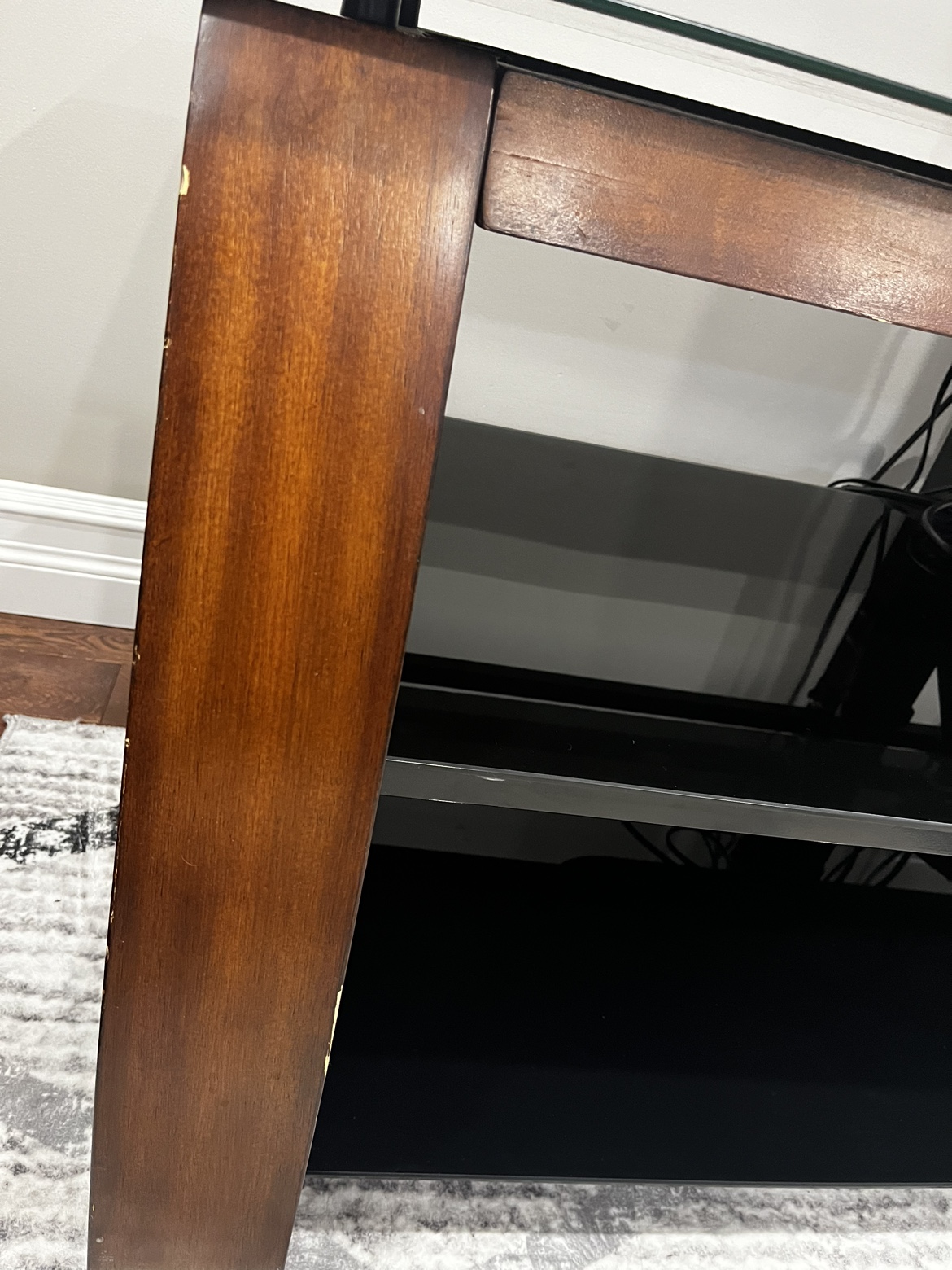 TV stand with mount + glass shelves - photo 4