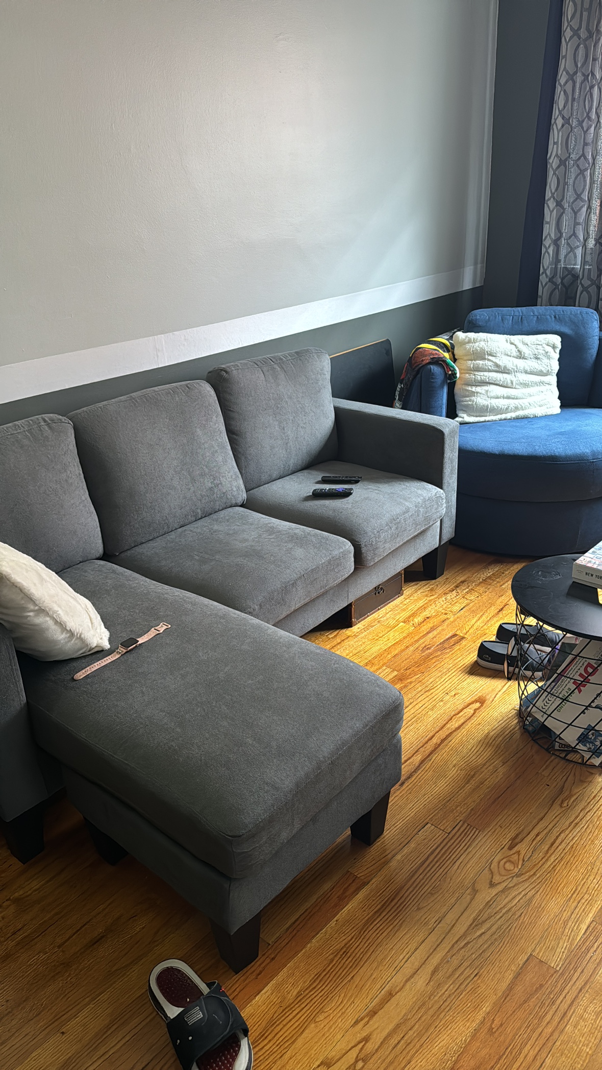 Small sofa with ottoman