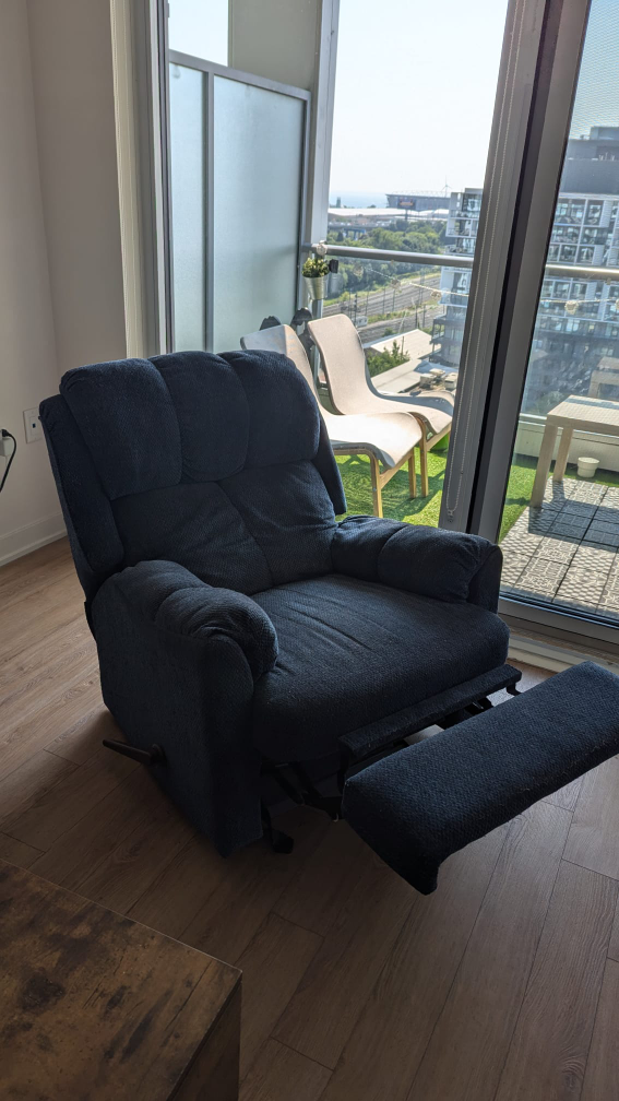 Navy Blue reclining chair - photo 2
