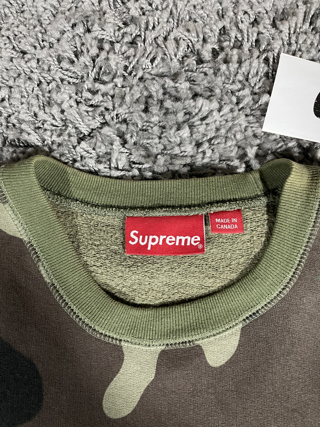 2015FW Box Logo Crewneck Sweatshirt Woodland Green Camo image indicator(3)