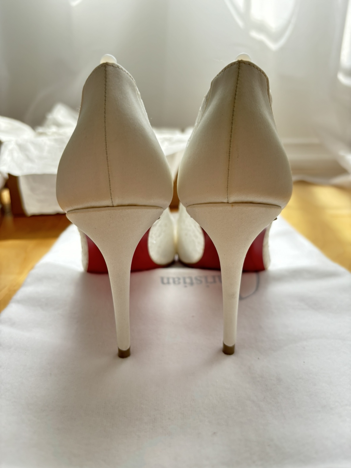 New Christian Louboutin Kate Draperia Bridal Shoes image indicator(8)