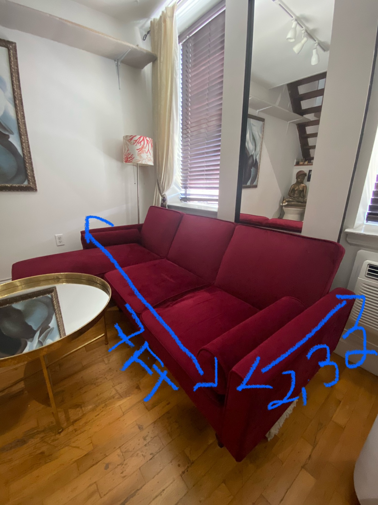 Vintage sofa, bed, and coffee table