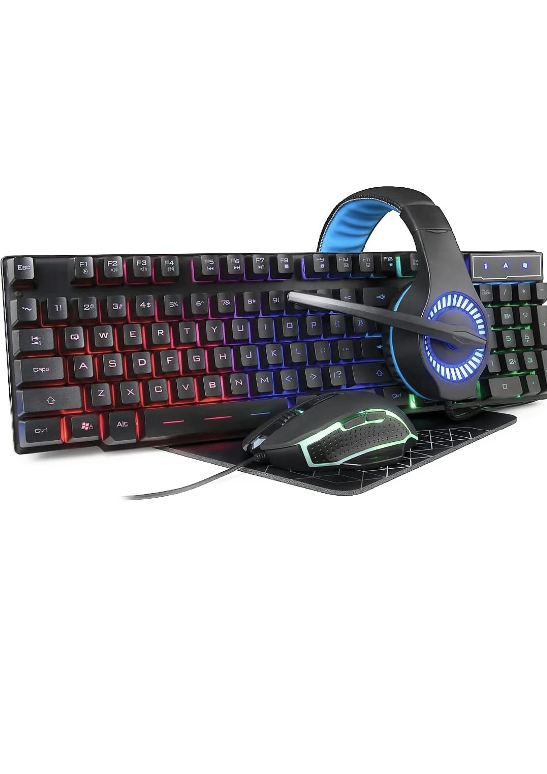 PC Led Gaming Pack Mic, Keyboard, Mouse