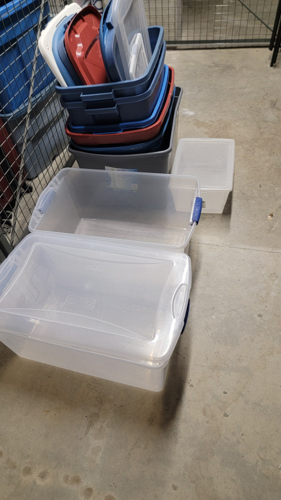 Storage tote bins plastic moving boxes with lids - photo 3