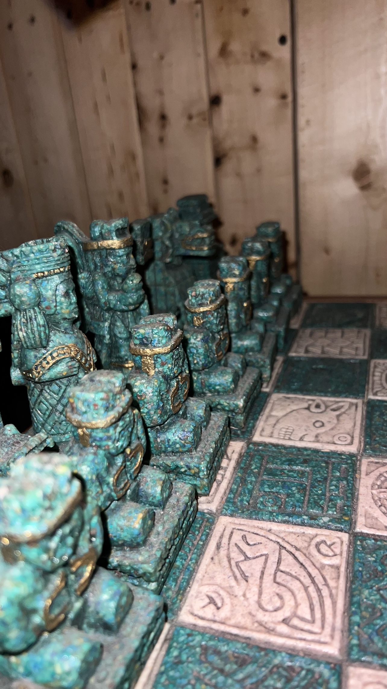 Vintage Aztec/Mayan Chess board - photo 5