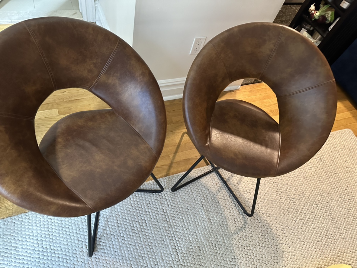 Set of 2 Chairs in faux leather - photo 2