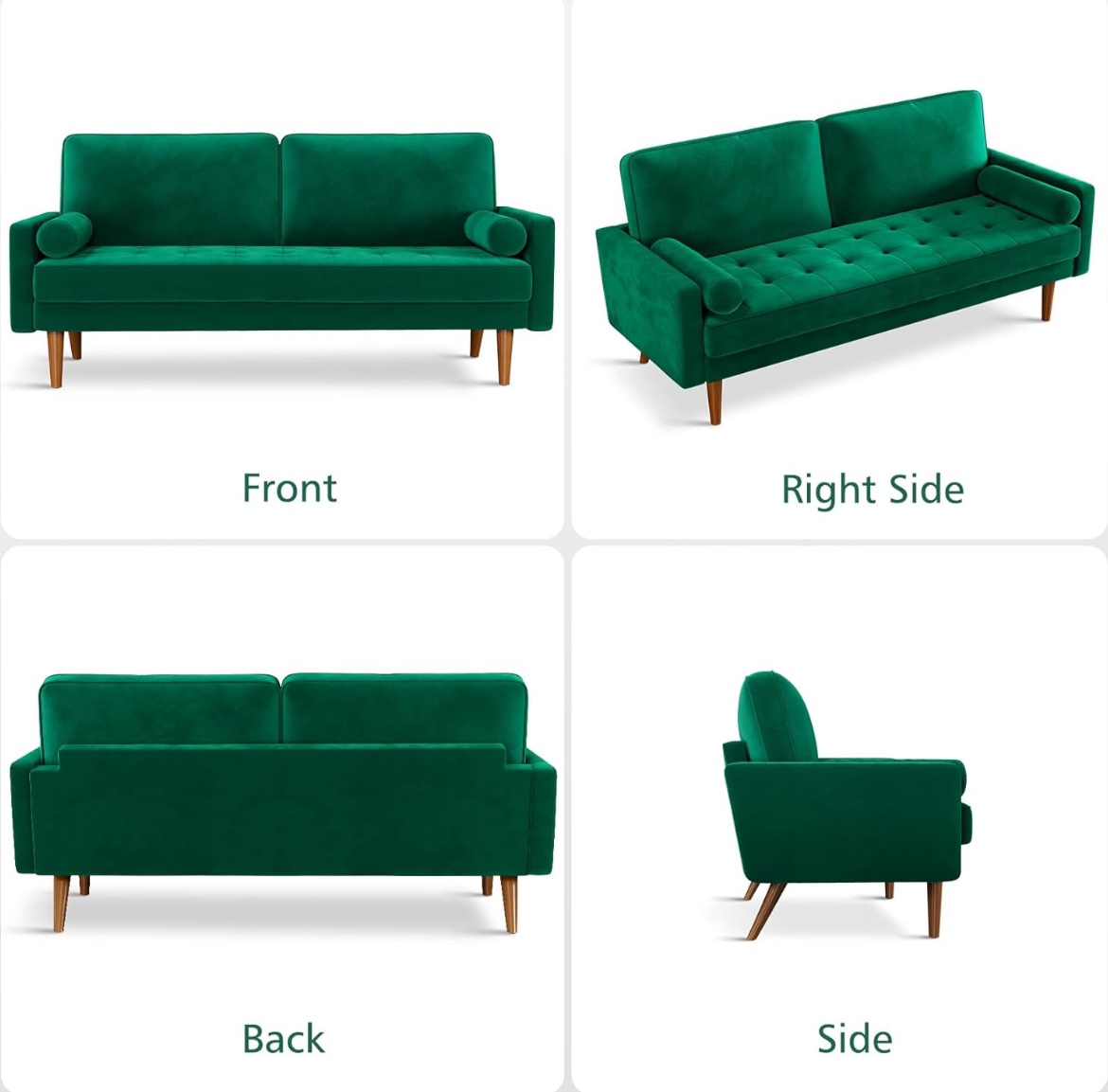 Vesgantti 70 inch Green Velvet Sofa Couch,