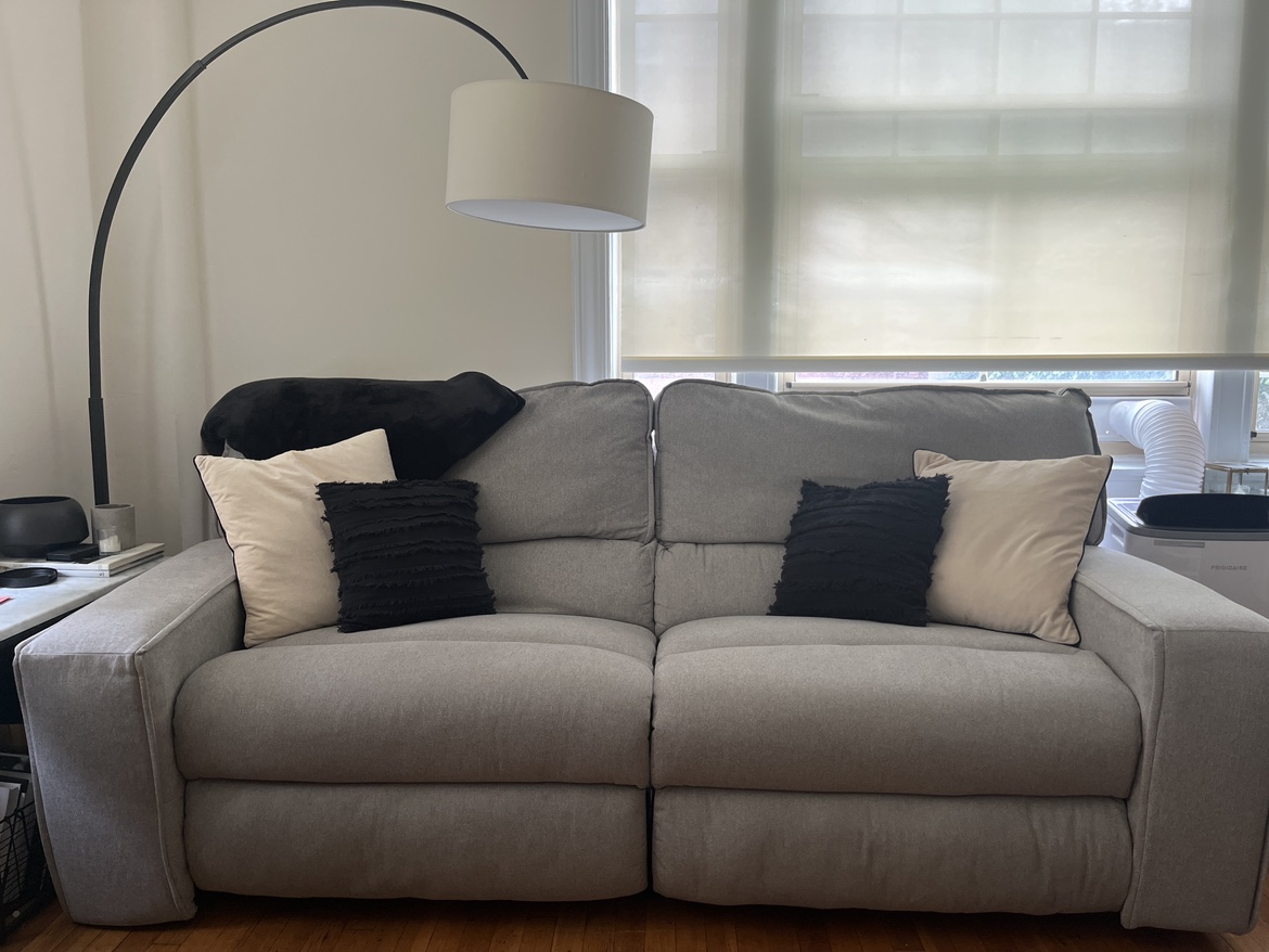 Grey Couch with Power Reclining Seats