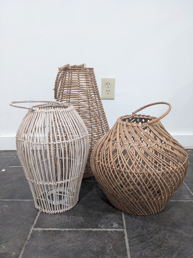 Woven candle decor