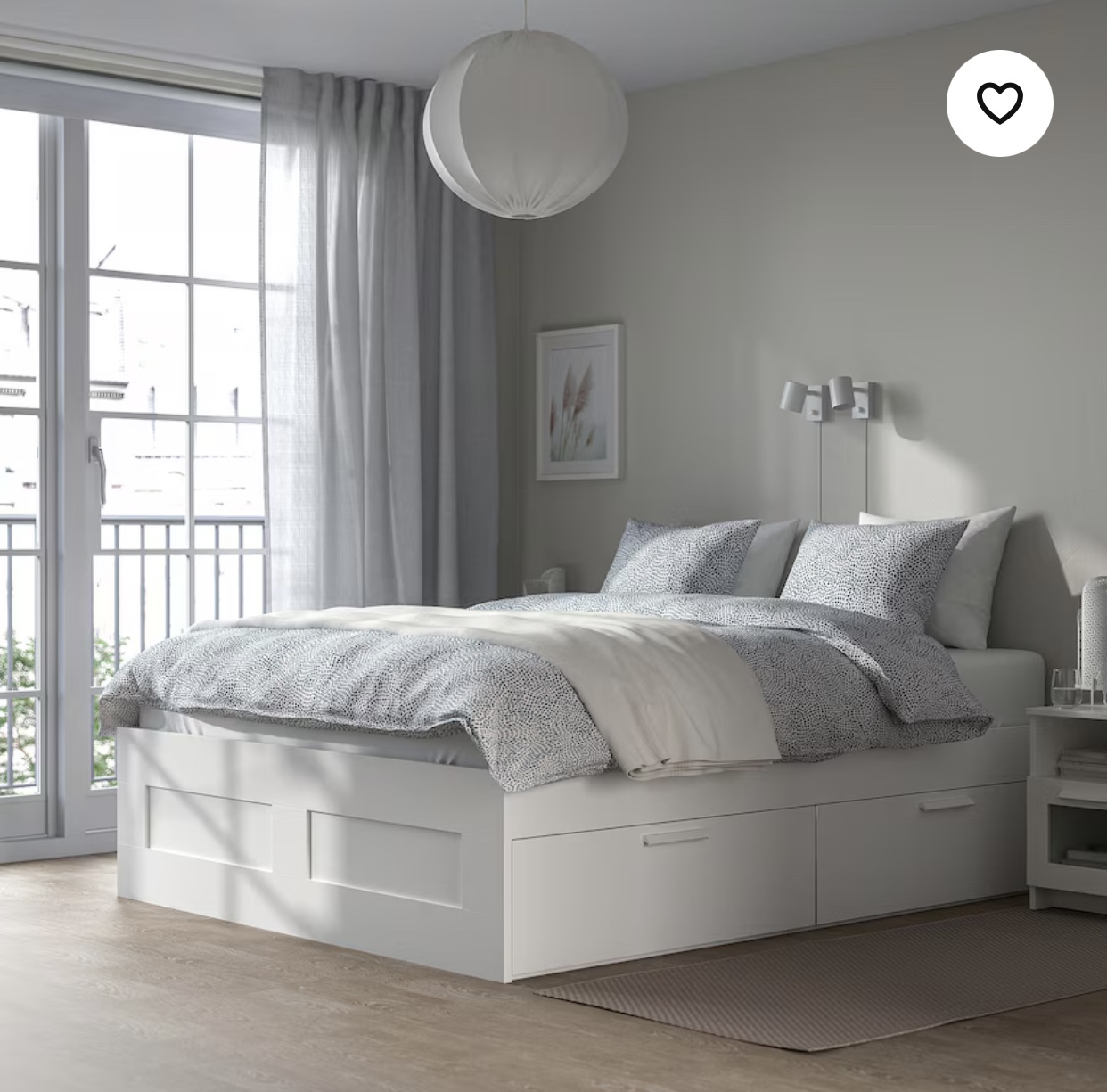 Ikea Brimnes King White with 4 drawers