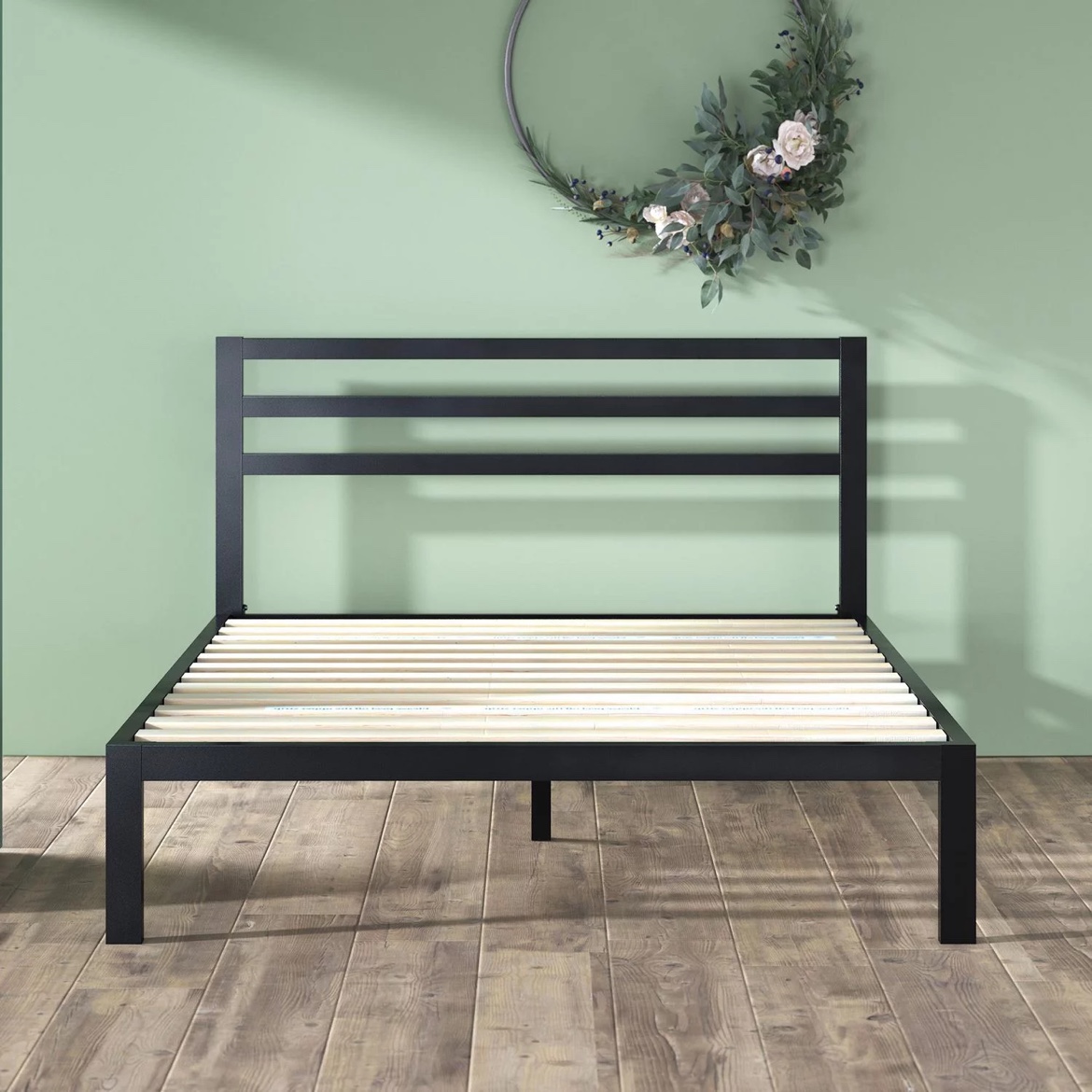 New Zinus Mia King size Metal Platform Bed Frame with Headboard - photo 2