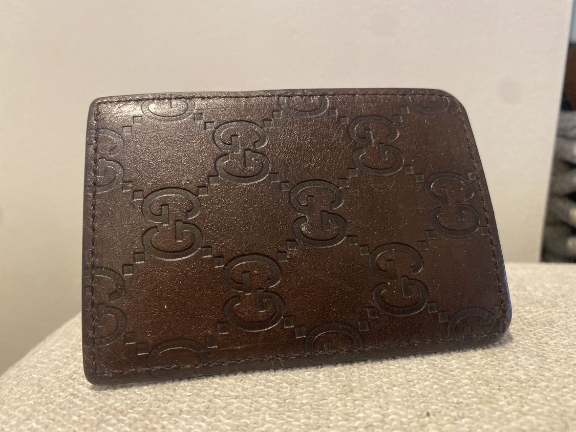 Gucci Guccissima Leather Money Clip, in Chocolate