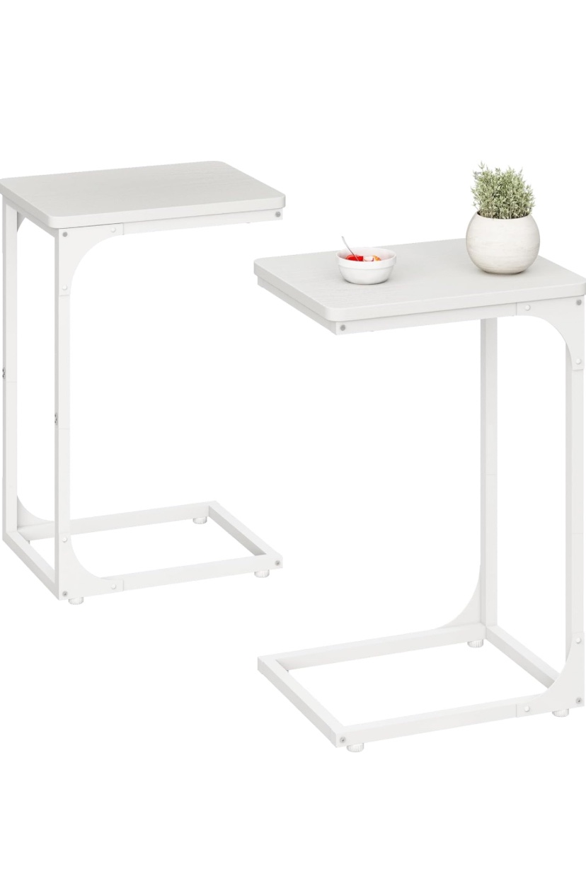 QEEIG C Table Side Table Set of 2