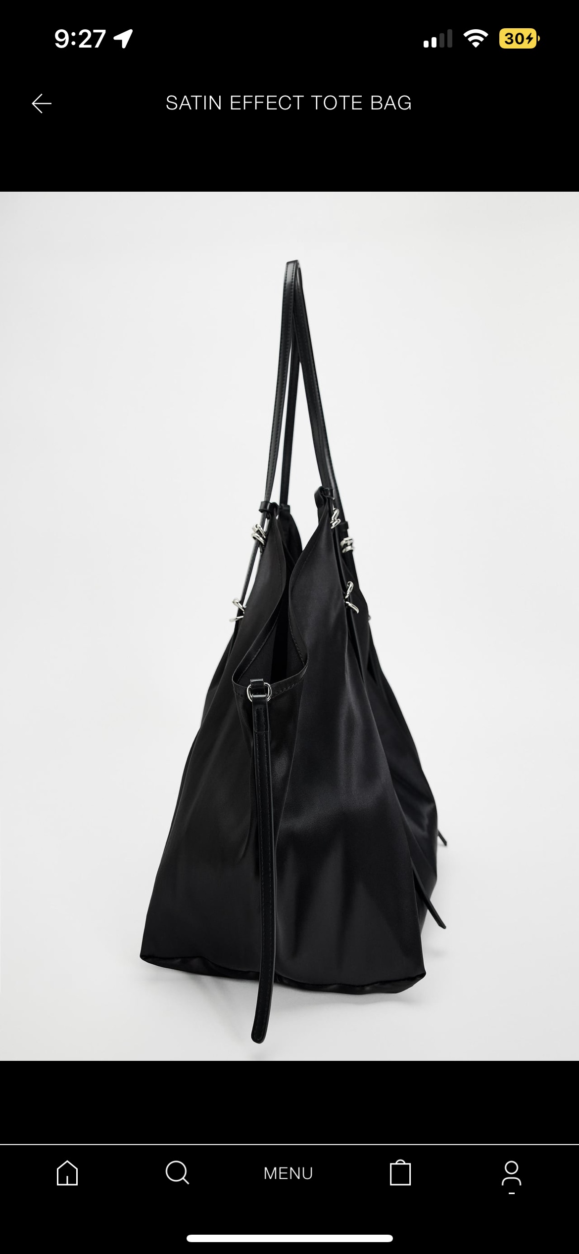 NEGOTIABLE!!! 💪💪💪Zara Satin Effect Tote Bag 🖤