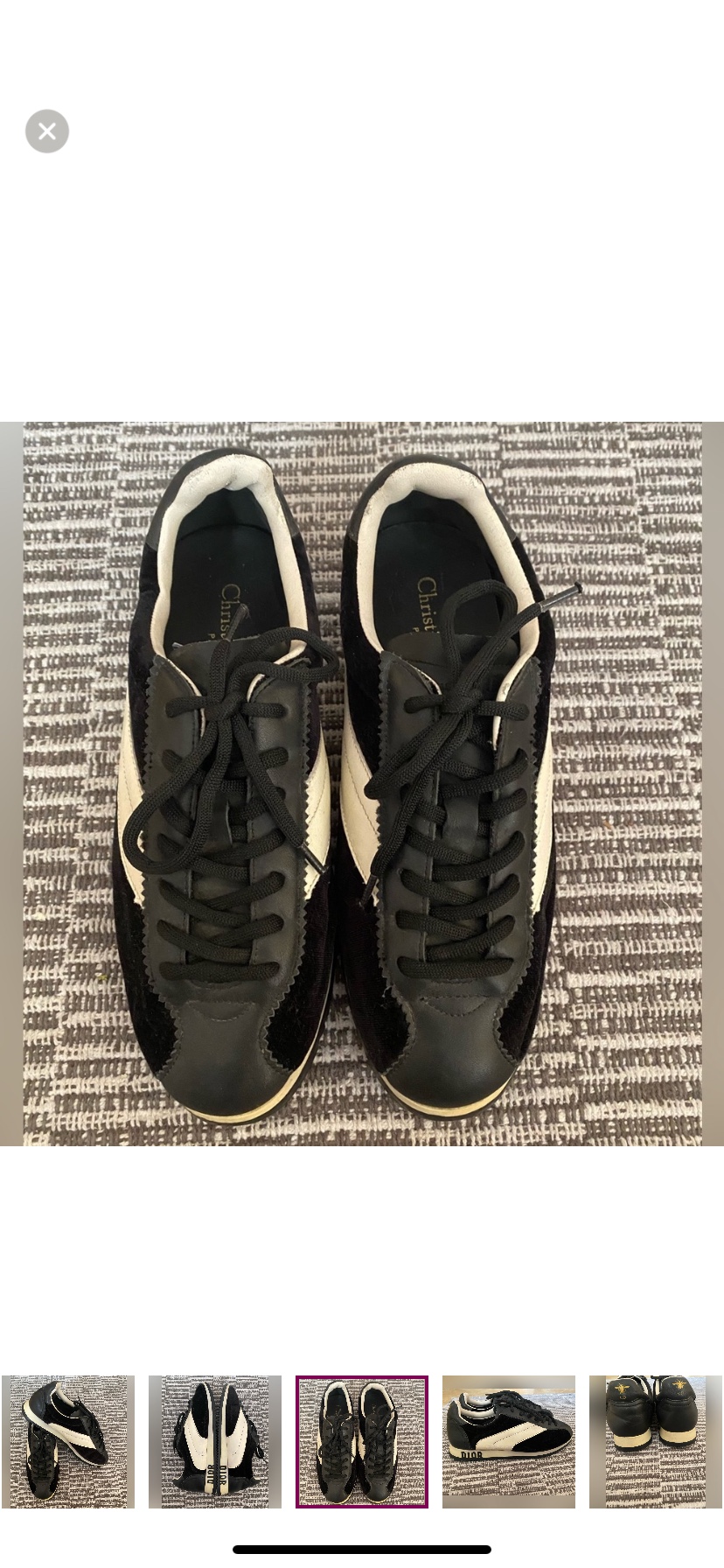 Dior Black/White Leather Diorun Sneakers - photo 4