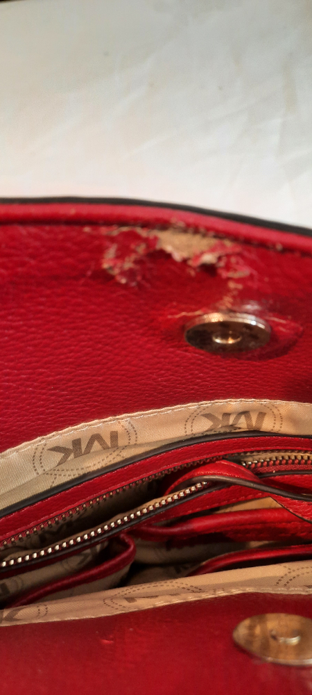 Faux Red Leather Over the Shoulder Bag image indicator(5)