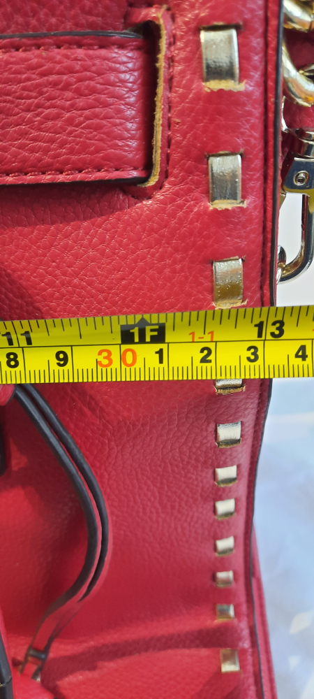 Faux Red Leather Over the Shoulder Bag image indicator(8)