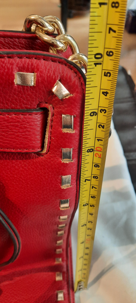 Faux Red Leather Over the Shoulder Bag image indicator(9)