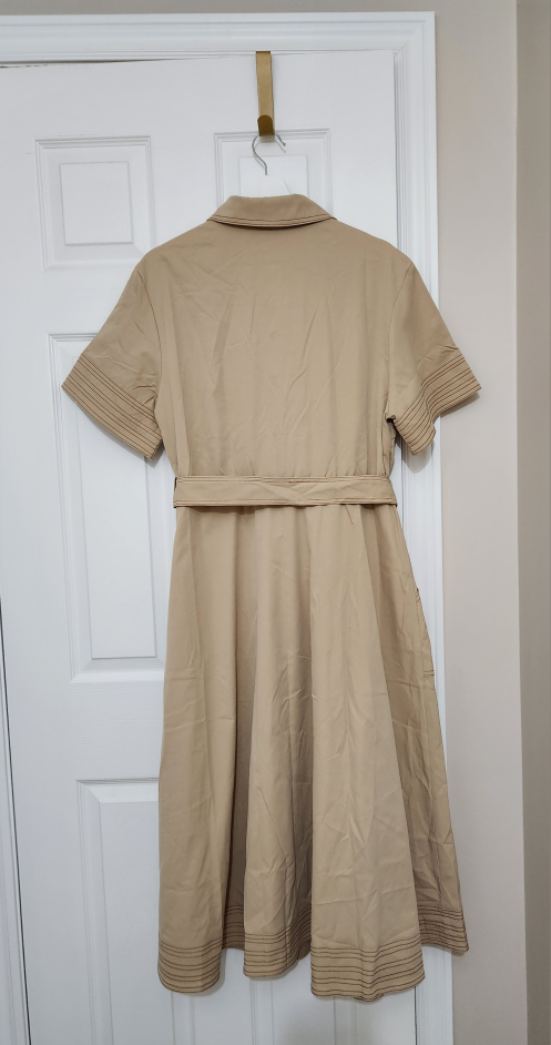 Khaki Collared Button-Up Dress - photo 3