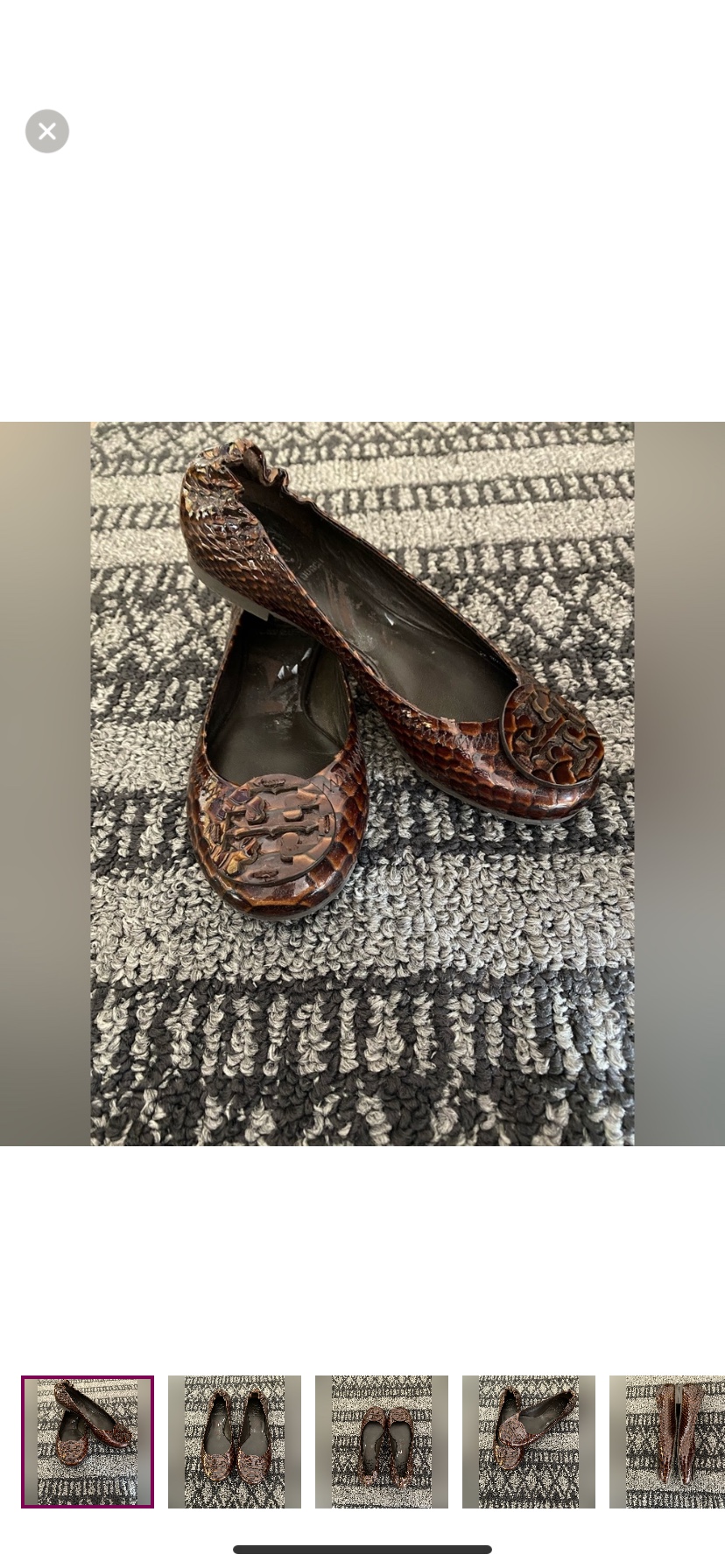 Tory Burch Snake Skin Ballet Flats thumbnail