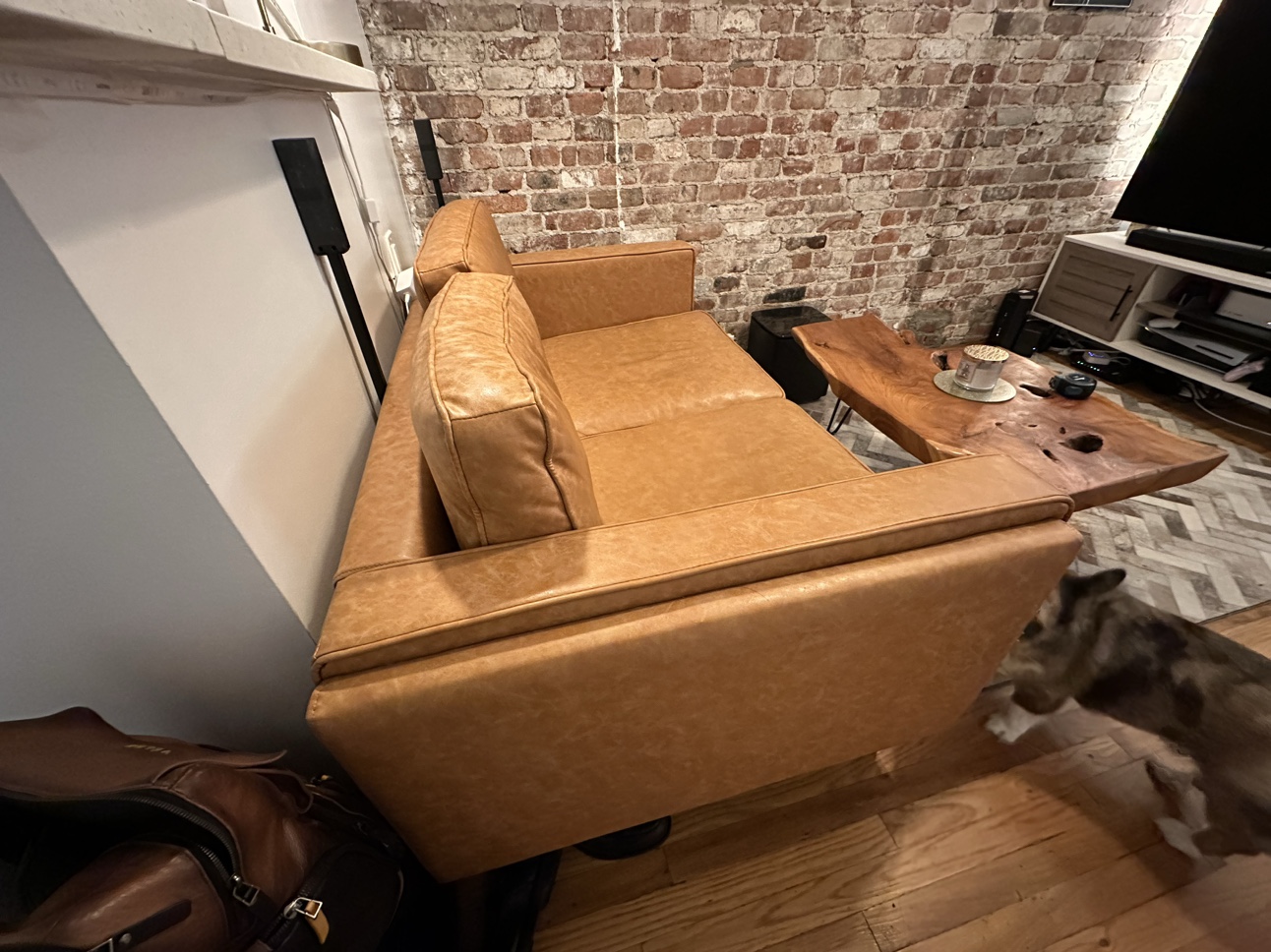 Faux Leather Loveseat - photo 3