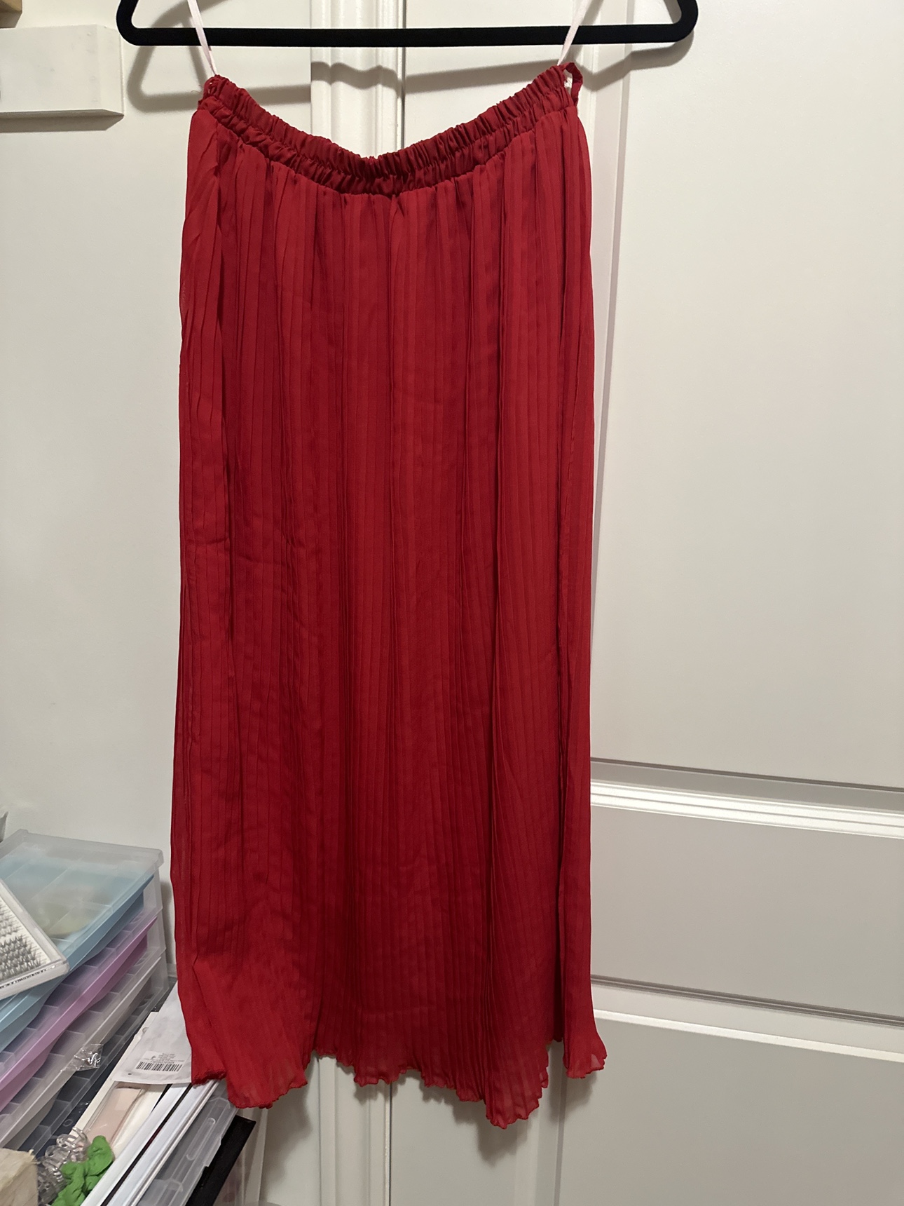 Beautiful mid length red skirt