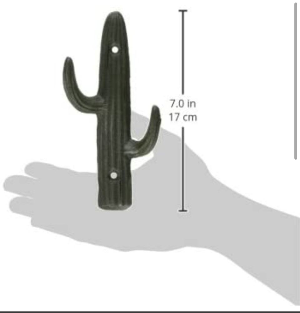 NEW - (3) Cast Iron Cactus Wall Hooks image indicator(2)