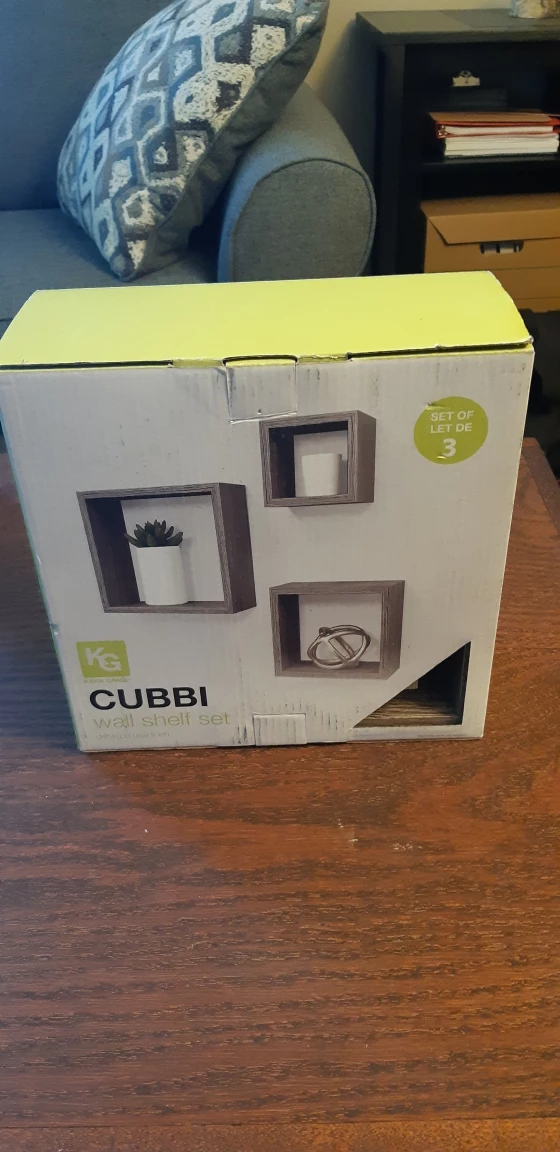 Cubbi Wall Shelves, x3 Grey