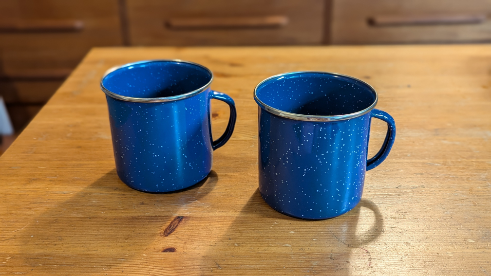 Tin camp mugs