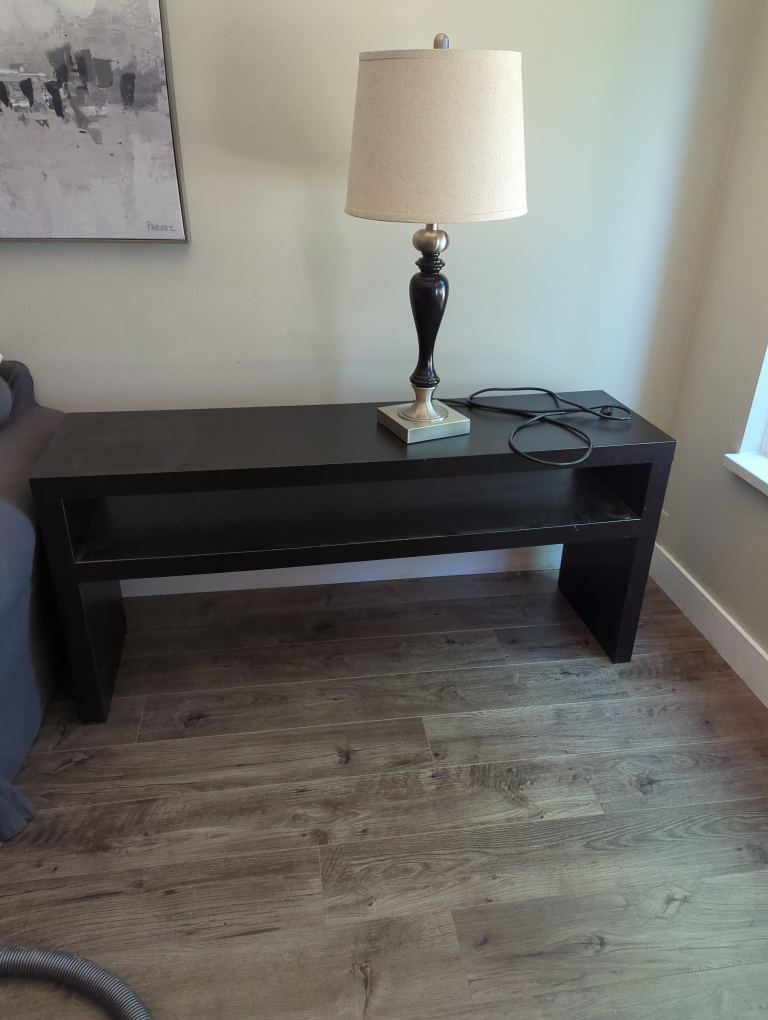 Sofa table and lamp