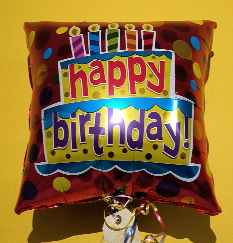 Birthday Foil Balloon 18" square #freecycle - photo 2