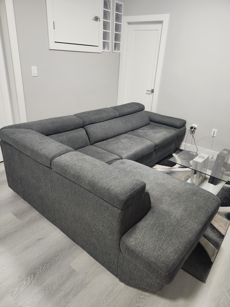 Grey Sectional Sofa with bed