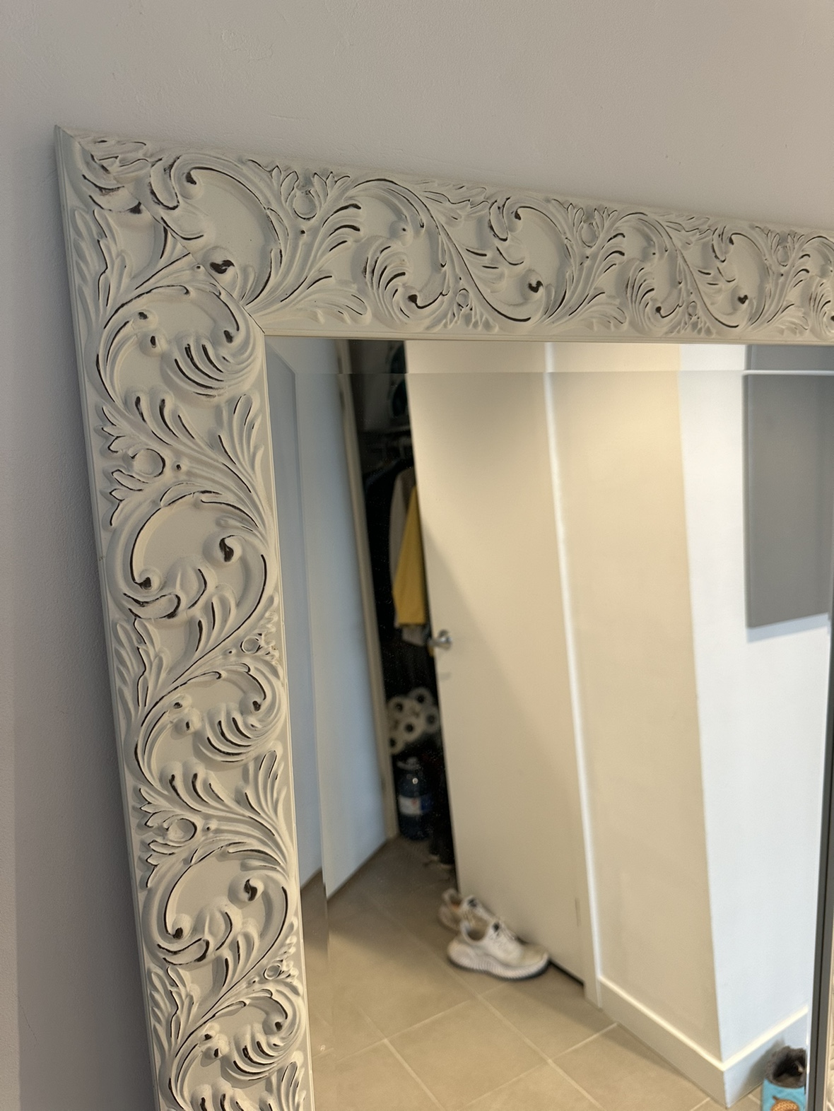 Antique Full Body Mirror - White - photo 2