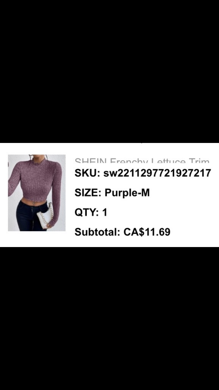 Women’s Shein Purple Long Sleeved Ribbed Crop Top Size M👚💜🩷 image indicator(7)