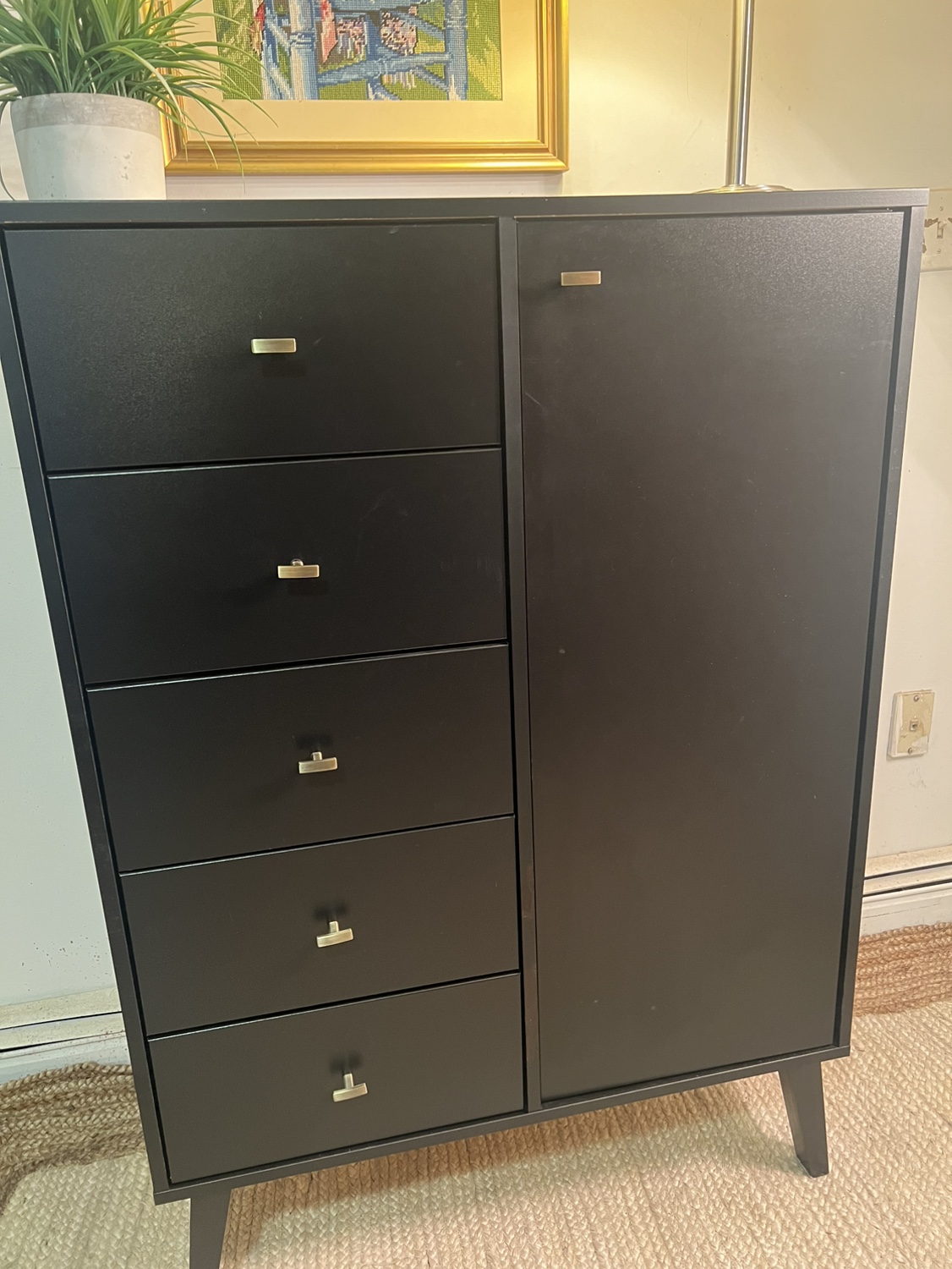 Art Deco 5 Drawers + 4 Shelves Cabinet Dresser - Delivery Extra - photo 2