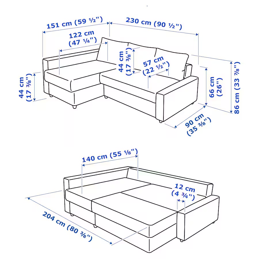 FRIHETEN IKEA  Sleeper sectional,3 seat w/storage - photo 4