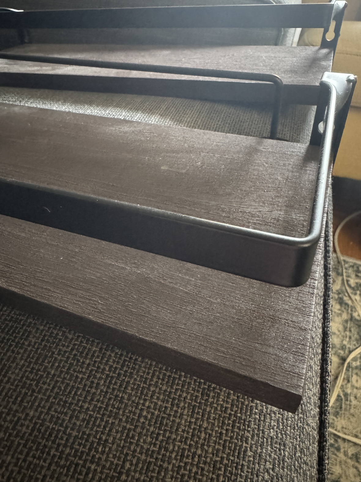 Floating wooden shelves with optional towel bar - photo 4