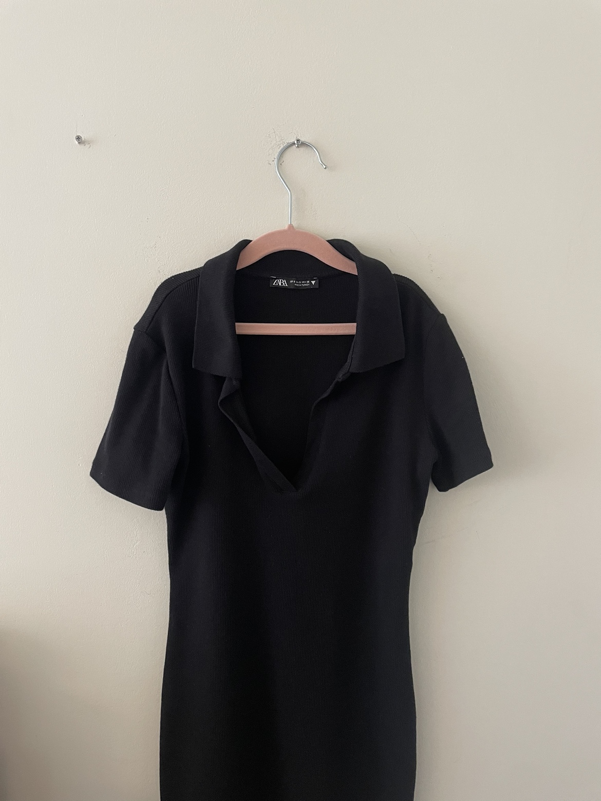 Black mini polo dress