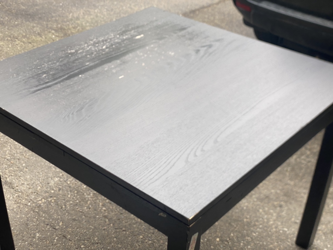IKEA Black Wooden 36 x 36 extendable table with two leaves - photo 4