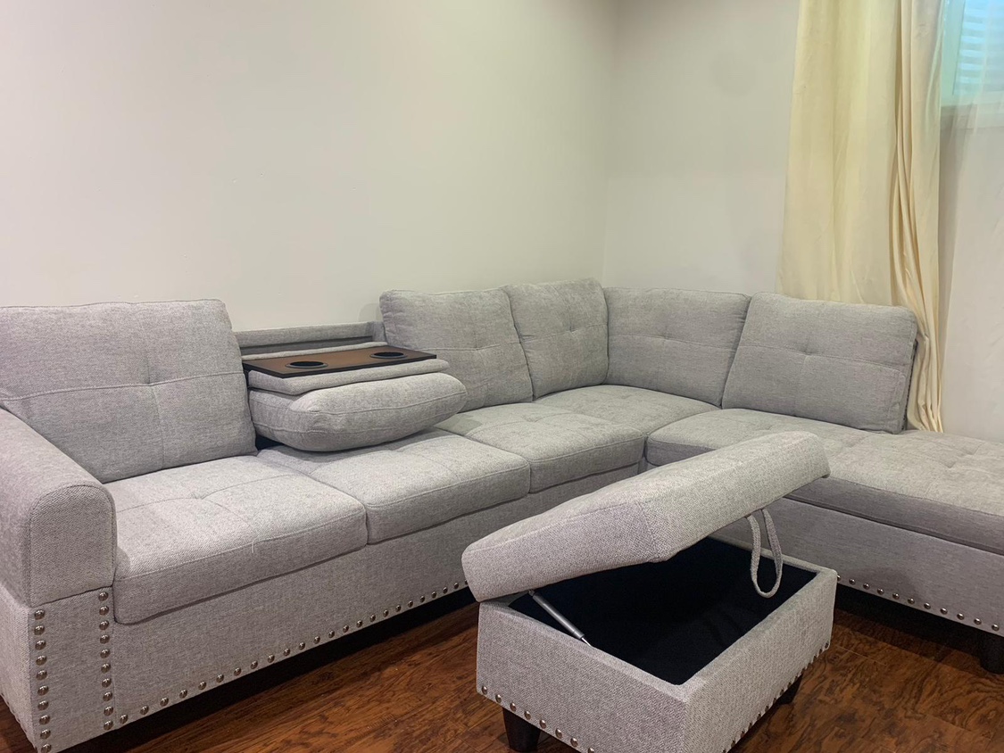 3 piece upholstered sectional - photo 4