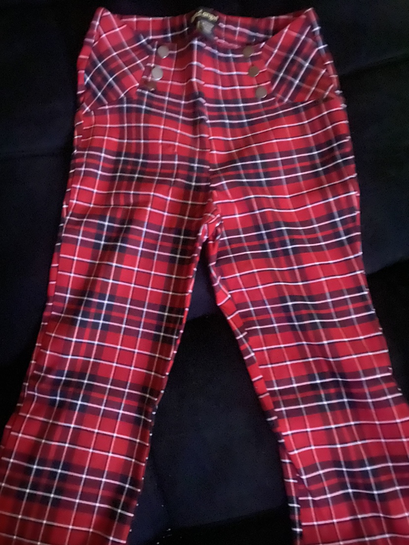 plaid flare pants