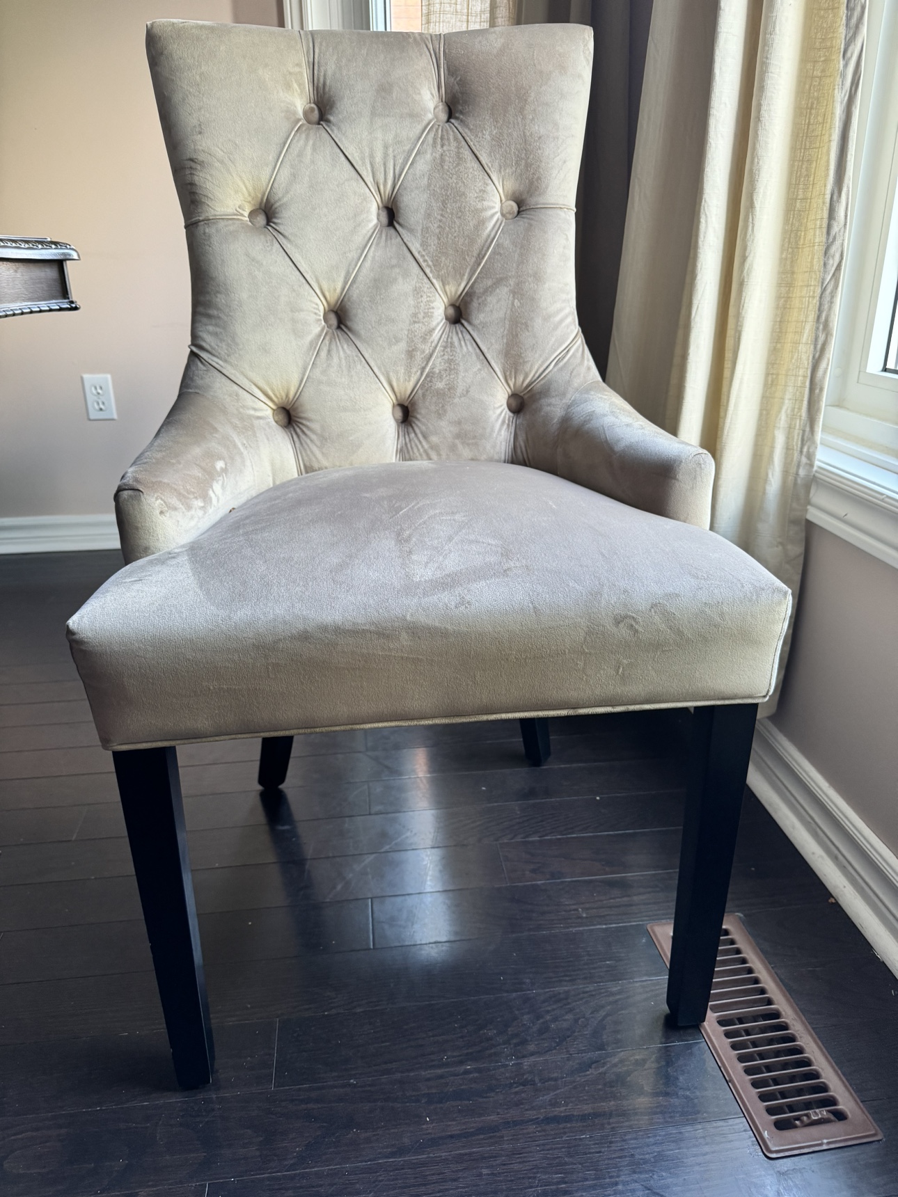 Velvet Quilted Dining Table Chairs