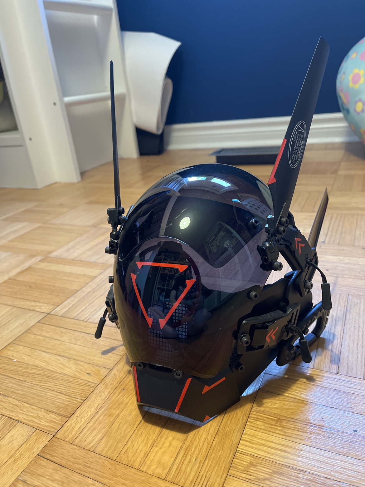 Light up cyberpunk helmet