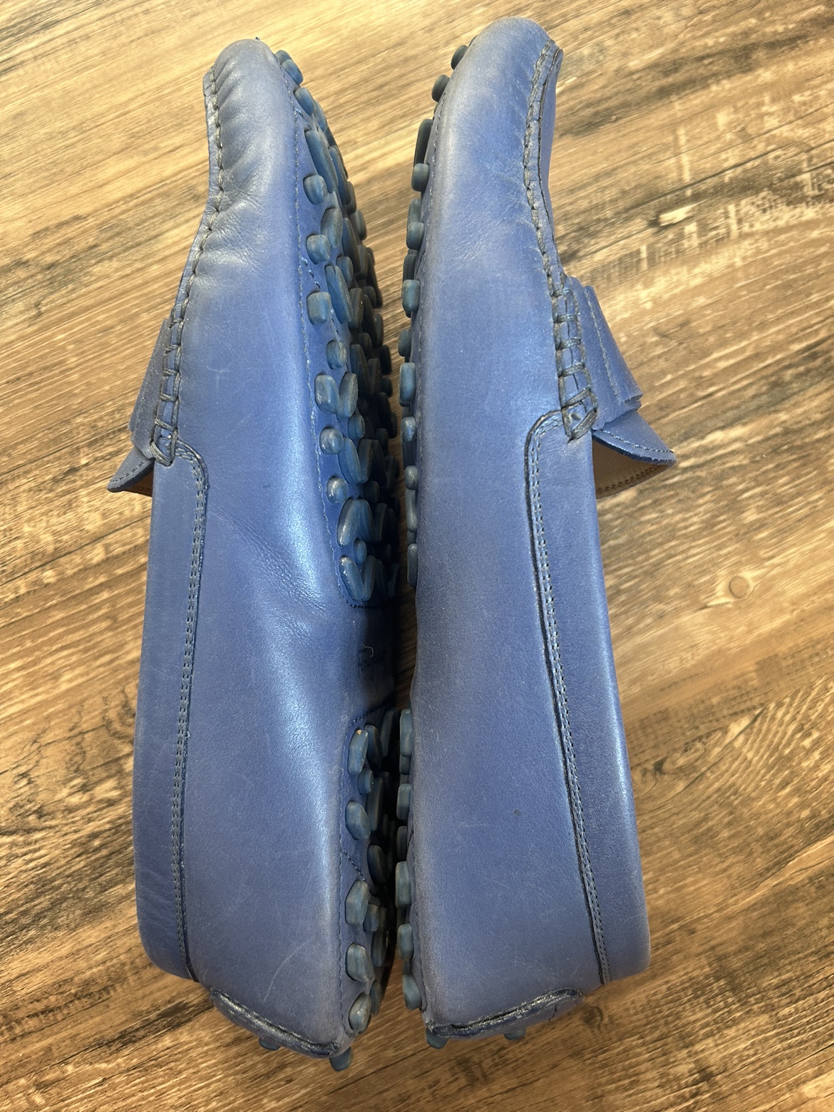 Ferragamo blue leather oxford loafers - Size 8 image indicator(4)