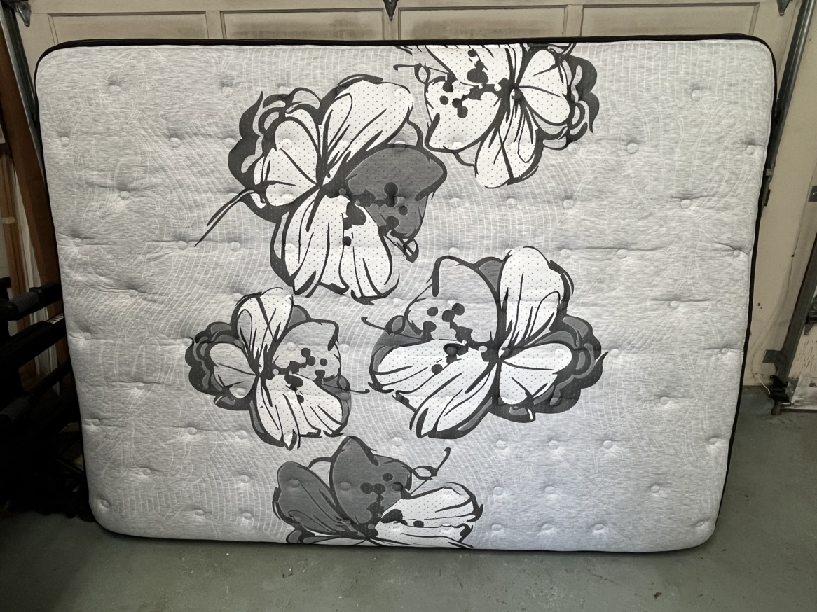 New Queen Sized Mattress, Box Spring, Metal Frame