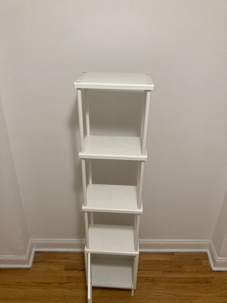 Tall metal off white modern bookshelf - photo 3