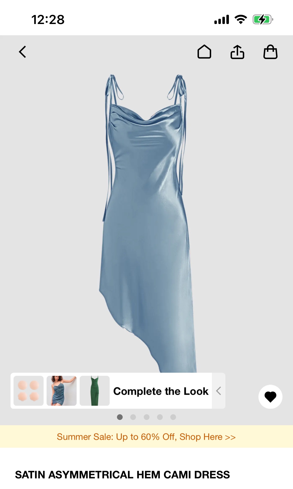 Asymmetrical satin dress