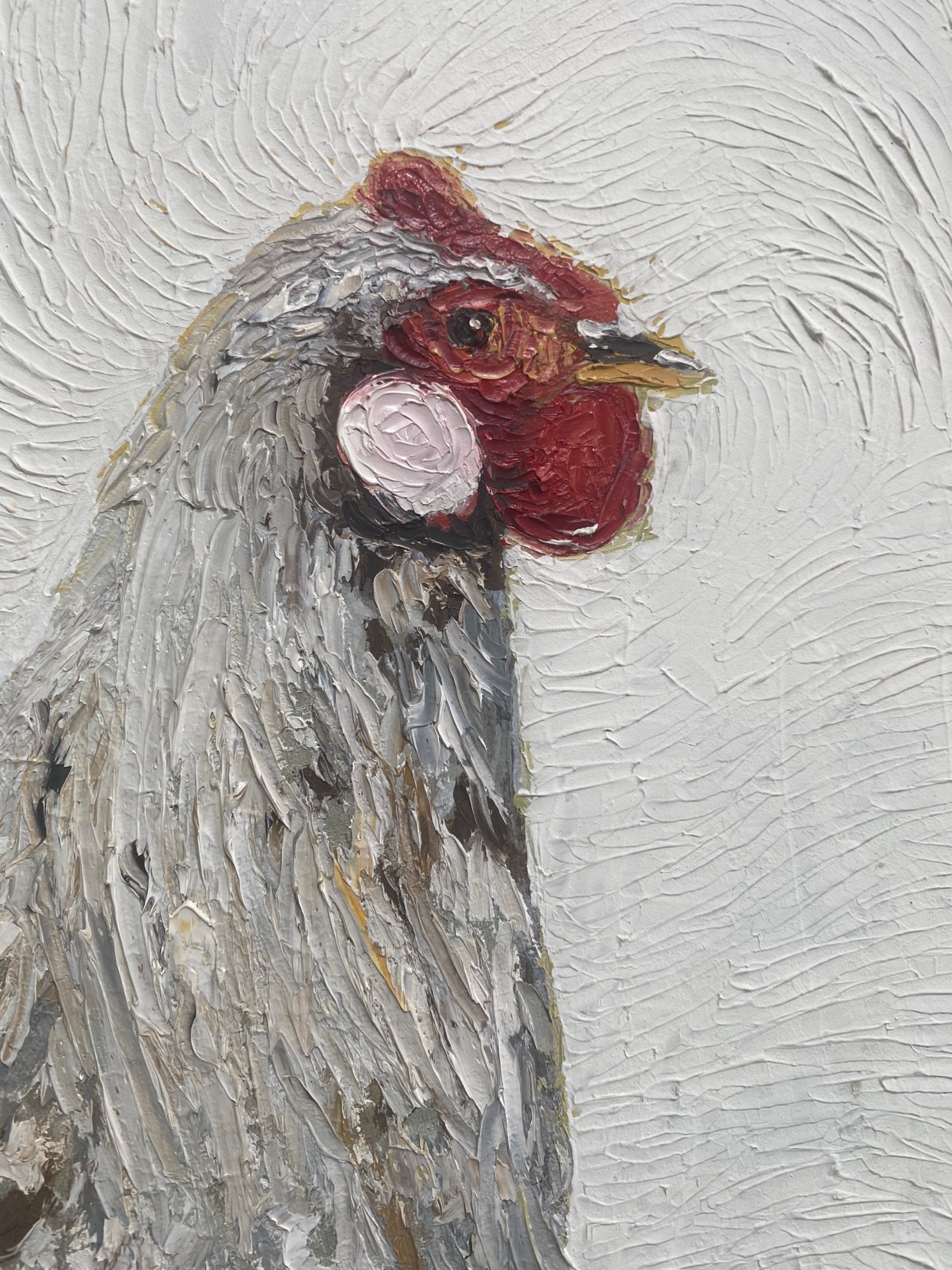 Chicken portrait in Impasto 2011 FOR SALE by artist - photo 2